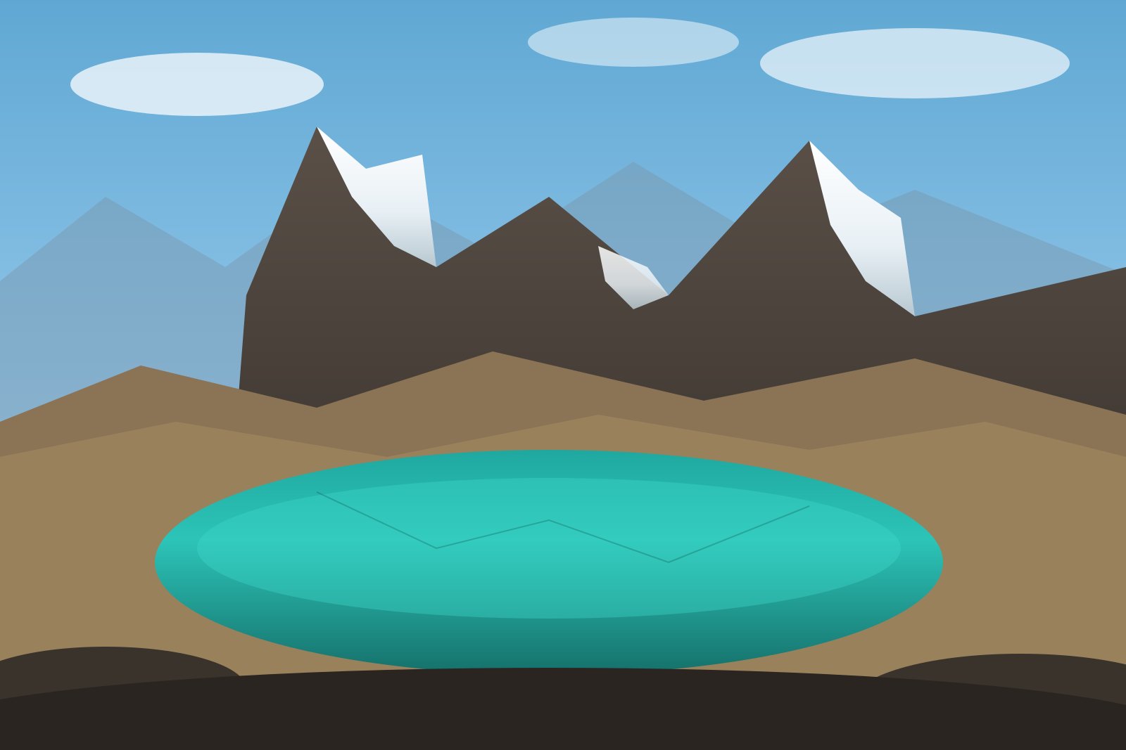Turquoise Humantay Lake with Salkantay glacier behind
